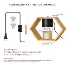 1pc Wooden Table Lamp, Modernist Geometric Design Lantern Table Lamp For Bedroom - Ginger - View 6