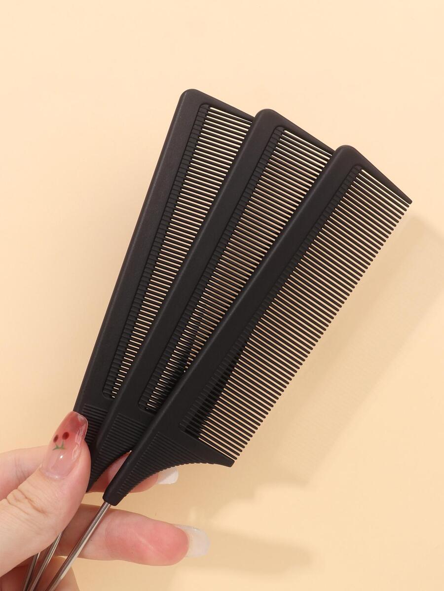3入組老鼠尾梳/髮梳,用於髮型造型和任何頭髮類型 - 黑色 - 查看 1
