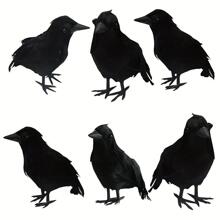 1入組黑色有羽毛的裝飾,假期裝飾用品適用於室內戶外家庭花園派對狂歡用品 - 彩色 - 查看 1