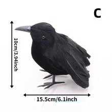 1入組黑色有羽毛的裝飾,假期裝飾用品適用於室內戶外家庭花園派對狂歡用品 - 彩色 - 查看 4