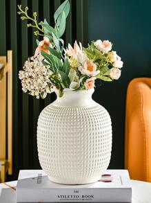 1 pieza Florero de plástico flor minimalista unicolor para casa - Blanco - Ver 1
