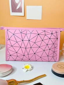 Fashionable Geometric Pattern Cosmetic Storage Bag - Pink - View 8