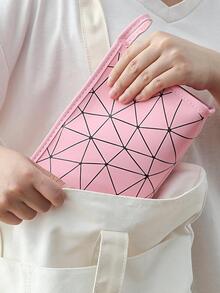 Fashionable Geometric Pattern Cosmetic Storage Bag - Pink - View 5