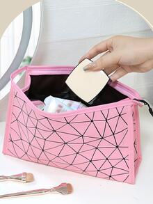 Fashionable Geometric Pattern Cosmetic Storage Bag - Pink - View 2