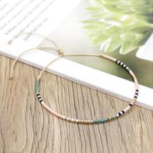 1 Miếng Boho Phối màu Hạt Vòng tay cườm Đối với phụ nữ , Đúng mốt Và Có thể điều chỉnh , Thích hợp Đối với Mặc hàng ngày - Nhiều màu - Xem 1