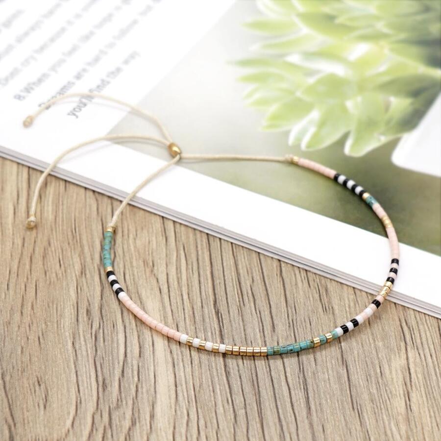 1 Miếng Boho Phối màu Hạt Vòng tay cườm Đối với phụ nữ , Đúng mốt Và Có thể điều chỉnh , Thích hợp Đối với Mặc hàng ngày - Nhiều màu - Xem 1