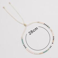 1 Miếng Boho Phối màu Hạt Vòng tay cườm Đối với phụ nữ , Đúng mốt Và Có thể điều chỉnh , Thích hợp Đối với Mặc hàng ngày - Nhiều màu - Xem 3