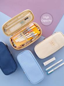 Kawaii鉛筆盒掛袋大容量組織筆盒韓式女孩返校用品配件文具袋 - 淡紫色 - 查看 6