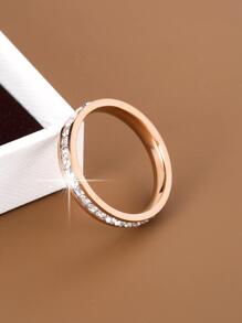 1 Chiếc Nhẫn Trang Trí Đính Đá Cubic Zirconia Quyến Rũ Cho Phụ Nữ Để Trang Trí Hàng Ngày - Hoa hồng vàng - Xem 3