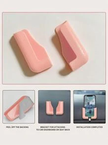 Giá đỡ điện thoại trên ô tô đơn giản - Hồng - Xem 4