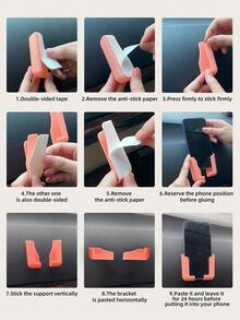 Giá đỡ điện thoại trên ô tô đơn giản - Hồng - Xem 6