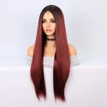 Tóc giả ren chữ U chịu nhiệt tổng hợp dài 4 x 2 thẳng nhiều màu dùng hàng ngày cho phụ nữ - Tóc giả tổng hợp mềm mại tự nhiên thân thiện với người mới bắt đầu - Nhiều màu - Xem 4