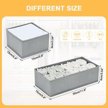 DIMJ Drawer Organizer, Underwear Drawer Organizer Divider, Set of 4 Fabric Drawer Organizer, Dresser Drawer Dividers for Baby Clothes, Socks, Belt, Tie - 淺灰色 - 查看 4