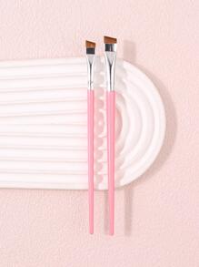 2入組超細眼線刷和超薄軟化妝刷,便攜式眉刷,多功能化妝工具 - 淺粉色 - 查看 7