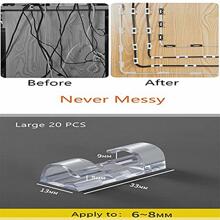 20 CÁI Kẹp Tổ Chức Cáp Quản Lý Đường Dây Cáp Kẹp Cố Định Kẹp Tự Dính Giá Đỡ Gia Dụng Sắp Xếp Công Cụ Để Lưu Trữ Dây Lặt Vặt, Trong Suốt - Trong sáng - Xem 3