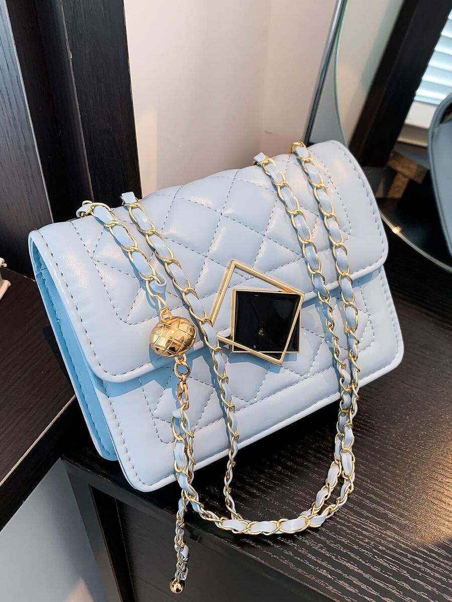 Mini Quilted Pattern Flap Square Bag Fashion
