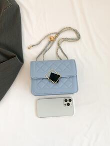 Mini Quilted Pattern Flap Square Bag Fashion