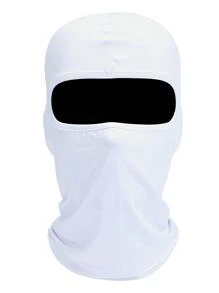 2pcs Couple Solid Color Outdoor Cycling Cap Buff Hat, Summer Sun Protection Windproof Face Mask - Black and White - View 4