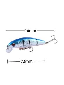 1pc 72mm Abs Plastic Hard Lure With Sound Ball & Minnow Fish Design For Bass Fishing - Blue - View 4
