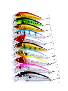 1pc 72mm Abs Plastic Hard Lure With Sound Ball & Minnow Fish Design For Bass Fishing - Blue - View 1