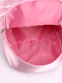 Chicas 1 pieza Mochila rosado con diseño de fruncido con diseño de lazo - Rosa - Ver 7