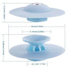 1pc Sink Stopper Silicone Bathtub Stopper, Kitchen Sink Drain Strainer, Bathroom Drain Plug Drain Stopper, Shower Drain Sink Cover With Hair Strainer, Laundry Sink Drain Stopper (3 Colors) Kitchen Items Kitchen Accessories Kitchen Tools - Blue - View 2