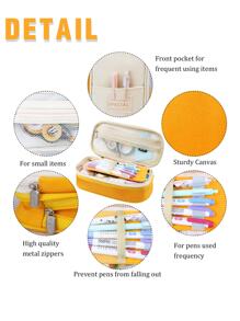 可愛的鉛筆盒袋,大容量組織筆盒袋,韓國款式,適用於女生返校文具配件