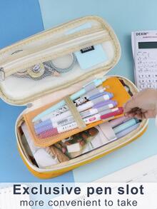 可愛的鉛筆盒袋,大容量組織筆盒袋,韓國款式,適用於女生返校文具配件