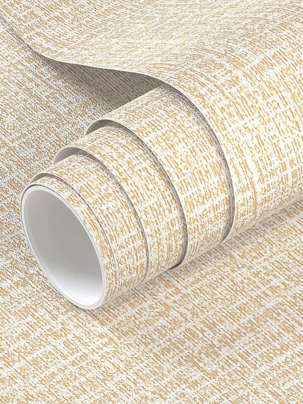 1pc Brown Burlap Pattern Selfadhesive Wall Sticker For Home Decoration, Tables