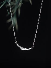 BALMORA 1件925纯银优雅几何闪亮立方氧化锆双层吊坠项链，适合女性佩戴参加派对、日常佩戴，也可作为友谊饰品或礼物。 - 銀色 - 查看 8