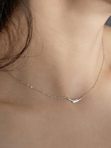 BALMORA 1件925纯银优雅几何闪亮立方氧化锆双层吊坠项链，适合女性佩戴参加派对、日常佩戴，也可作为友谊饰品或礼物。 - 銀色 - 查看 4