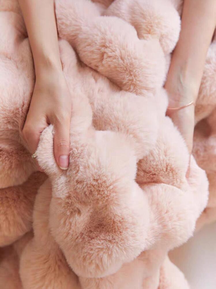 Coperta In Finta Pelliccia Di Visone, Morbida E Calda, 450 GSM - Taglie: Singola 127x152, Matrimoniale 150x200, King 200x240 - Colore Rosa Scuro, Per Letto E Divano
