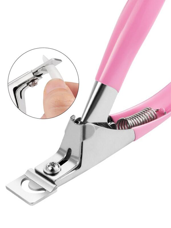1pc Pink Ushaped Nail Clipper UV Gel Acrylic Nail Cutter For Gel Nail