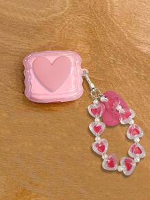 Vỏ treo hình trái tim 3D tương thích với tai nghe không dây Bluetooth Apple S Pro2 thế hệ thứ 1/2/3 Vỏ tai nghe gợn sóng - Hồng - Xem 2