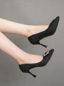 女士尖头低帮细高跟鞋 - 黑色 - 查看 3