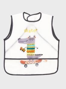 Baby Waterproof And Breathable Apron For Spring, Children's Reversible Protective Clothing Smock - White - View 8