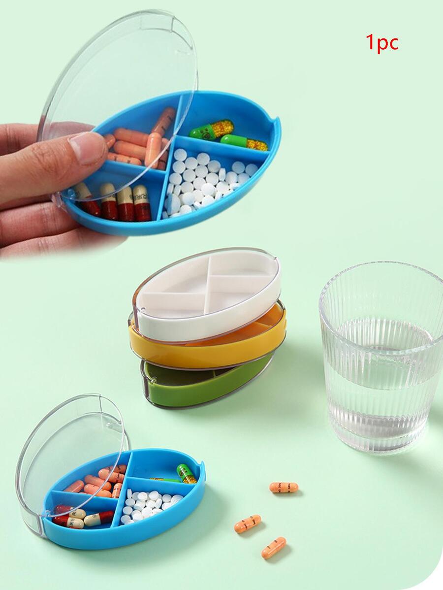 4 Lưới Xoay Hộp Thuốc Di Động Tại Nhà Du Lịch Hộp Bảo Quản Thuốc Làm Móng Tay Tổ Chức - Màu xanh lam - Xem 1