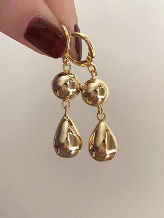 2pcs Water Drop Earrings