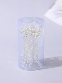 20 cái Quý cô Trang trí kim cương Hình chữ-U Ghim cài tóc , Hoa & Bướm Hình dạng Đa chức năng Phụ kiện tóc Dễ thương - Bạc - Xem 2