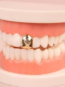 1 pieza Joya de brackets dentales con diseño de diamante de imitación - Amarillo Oro - Ver 2