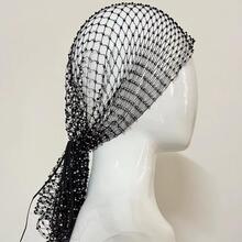 水鑽裝飾帽 - 黑色 - 查看 2