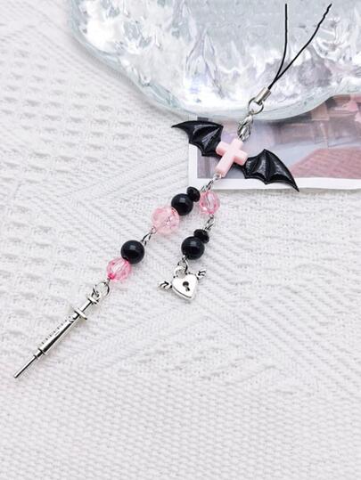 翅膀和十字架裝飾手機掛繩