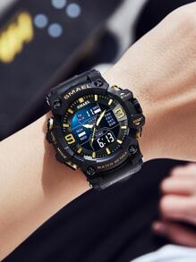 Smael Sports Waterproof Electronic Wristwatch - Black - View 4