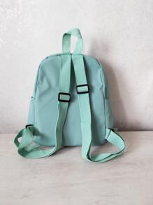 Niños Mochila funcional con oreja de conejo adorno & con diseño de pompón cremallera - Verde - Ver 3