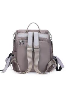 Ba lô chần bông cổ điển Khaki chống trộm thông thường - Màu Khaki - Xem 3