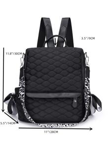 Mochila clásica guateado negro de moda multifuncional anti robo - Negro - Ver 4