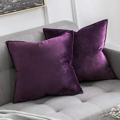 1pc Solid Cushion Cover Without Filler