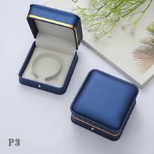 1個高端珠寶禮品盒,適用於戒指、吊墜、手鐲、項鍊、人造珍珠,非常適合珠寶包裝 - 寶藍色 - 查看 5