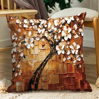 樹圖案靠墊套不附帶墊芯