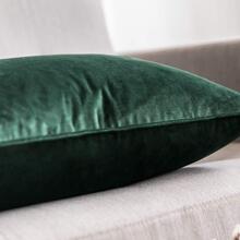 1 Pièce Housse De Coussin En Velours Bordée De Passepoil, Couleur Unie, Taie D'oreiller Décorative Carrée Pour Canapé, Chambre, Voiture, 18x18 Pouces (45x45 Cm)